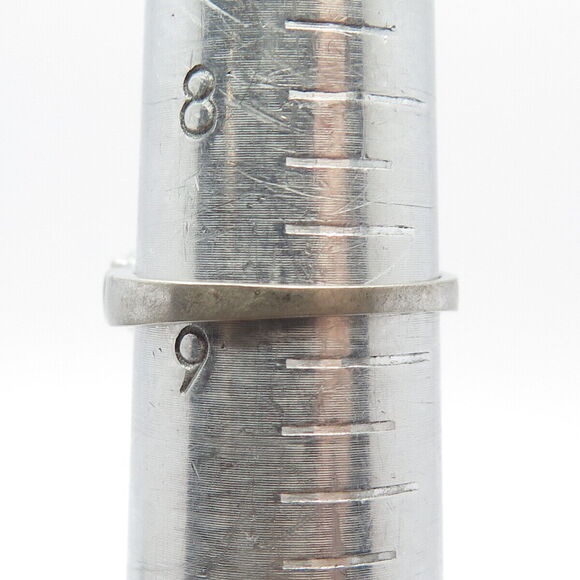 925 Sterling Silver White & Blue C Z Ring Size 8.75 - Picture 8 of 8